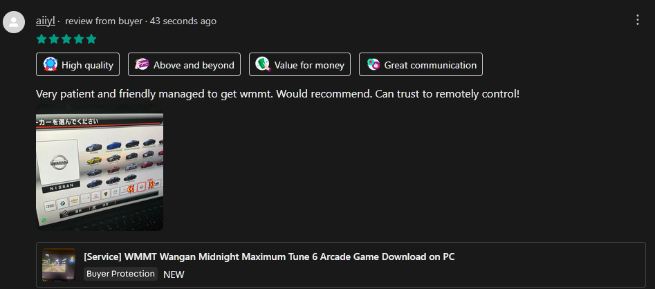 Screenshot of review from aiiyl on Carousell